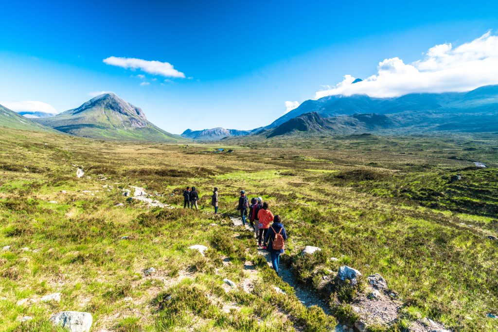 Hiking, Scotland, Walking, Group Of People, Hill